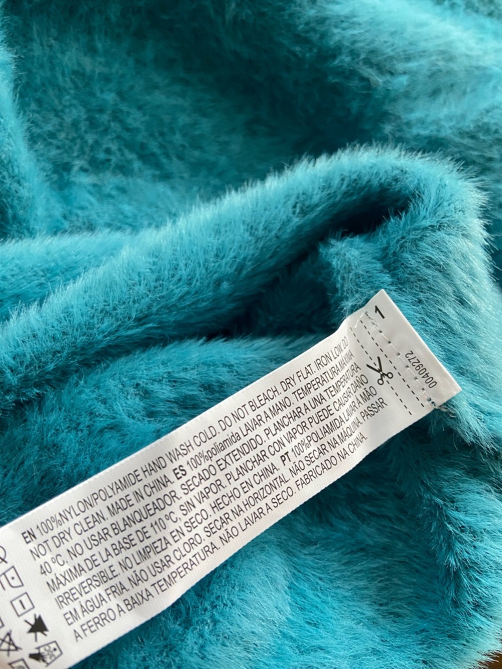 2/$20*  Teal Fuzzy Women's Sweater with Twist Knot. Forever 21, Sz M. NWT - Picture 10 of 11